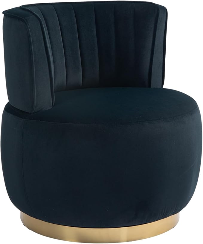 Swivel Barrel Chair 360 Degree Rotation Accent Chair for Living Room Comfy Round Velvet Armchair for Bedroom Office Lounge