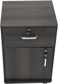 Mobile File Cabinet Sturdy Locking Rolling File Cabinet for Home Office (Walnut Color)