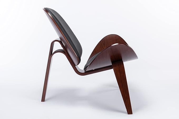 Medieval Modern Chair Shell Leisure Chair Artificial Leather Tripod Classic Design Chair Suitable for Reading Chair in Living Room Bedroom Study and OfficeSet of 1