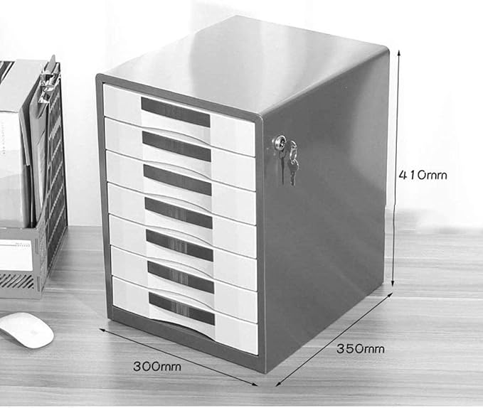File Cabinets File Cabinets Locking Desktop Cabinet Storage Box 7 Drawers Gold Home Office File Box Bookcase (Blue)