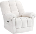EONIX Mordern Massage Rocker Recliner Chair Dual Motor Power Rocking Recliners for Small Spaces Lazy Boy Recliner Chair with Heat and Massage for Living Room Bedroom Study Pearl White