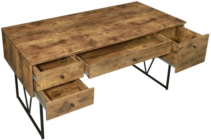 Office Desk with Drawers – Spacious Home Office Desk 63 Inches Wide Writing Desk with Storage Computer Desk with Shelves for Work Study or Professional Use