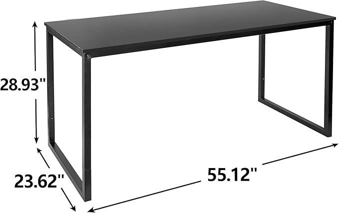 LEMY Computer Desk Sturdy Office Table Modern Simple Style Workstation Desks for Writing Home Office Black 55 Inch