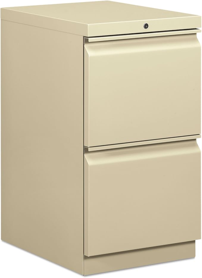 HON 33820RL Efficiencies Mobile Pedestal File w/Two File Drawers 19-7/8d Putty