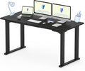 FLEXISPOT 4 Legs Standing Desk 63 x 28 Inch Electric Adjustable Height with Splice Board Home Office Sit Stand Up Desk Black Top + Black Frame