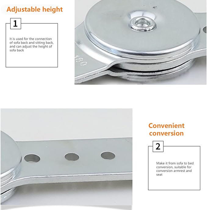 2pcs Furniture Hinge Ratchet Folding Connecting Hinges for Sofa Armrest Headrest Angle Adjuster (24.5 * 4 * 1cm)