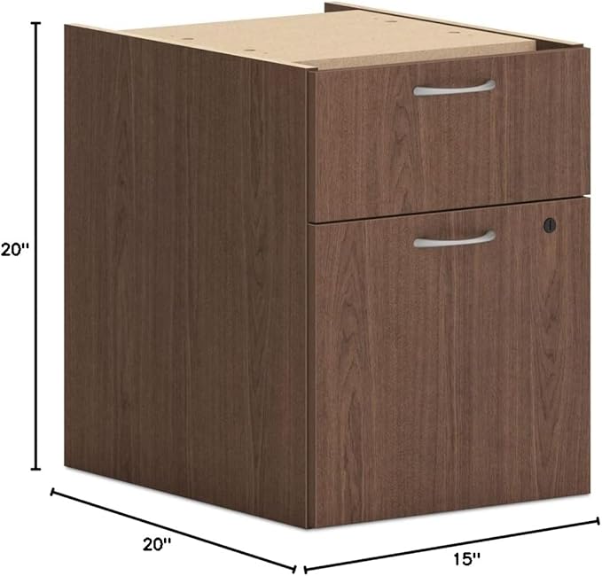 HON HONPLPHBFLE1 15 x 20 x 20 in. Hanging Mod Support Pedestal Desks Sepia Walnut