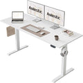 Agilestic Electric Standing Desk 55 x 24 Inches Height Adjustable Desk Sit Stand up for Work Office Home Ergonomic Rising Computer Table with Memory Preset White