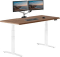 Vari ComfortEdge 72x30 Inch Electric Standing Desk – Height Adjustable Large Office Sit Stand VariDesk with Sloped Edge Memory Presets 180 LB Capacity + Tool-Free Assembly (Walnut)