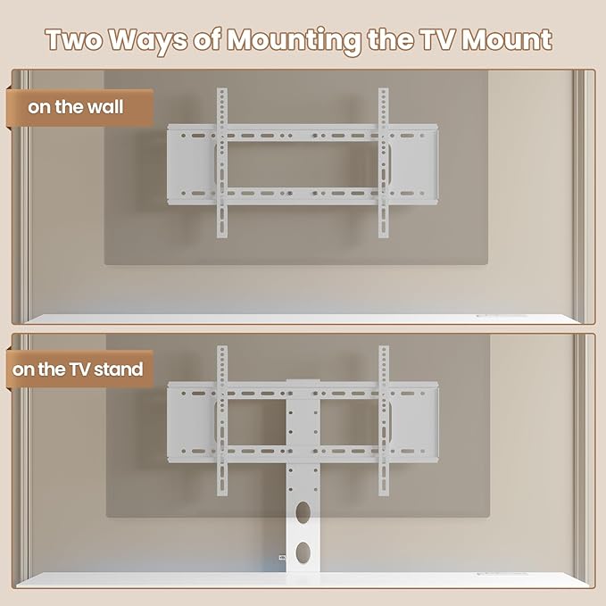 ADORNEVE TV Stand with Mount and Power Outlet TV Mount for 32/45/55/60/65/70 inch TVs Modern LED TV Stand with 6 DrawersWhite Entertainment Center for Living RoomBedroom