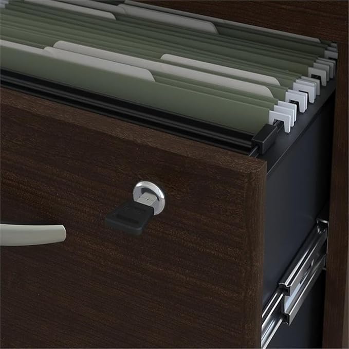 Bush Business Furniture Hustle 2 Drawer Lateral File Cabinet in Platinum Gray Document Storage Chest for Home and Professional Office