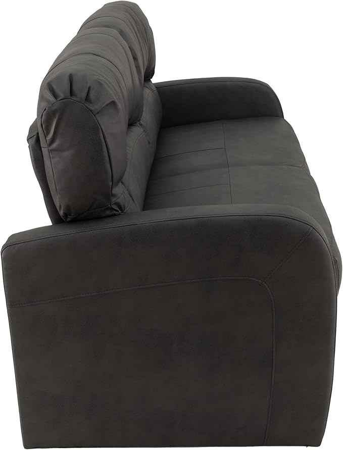 RecPro Charles 65 Jack Knife RV Sleeper Sofa with Arms | RV Furniture | Zero Wall Hugger (Gunmetal)
