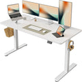 FEZIBO Electric Standing Desk Height Adjustable 55 x 24 Inches Sit Stand up Desk Home Office Computer Desk Rising Memory Presets (White)