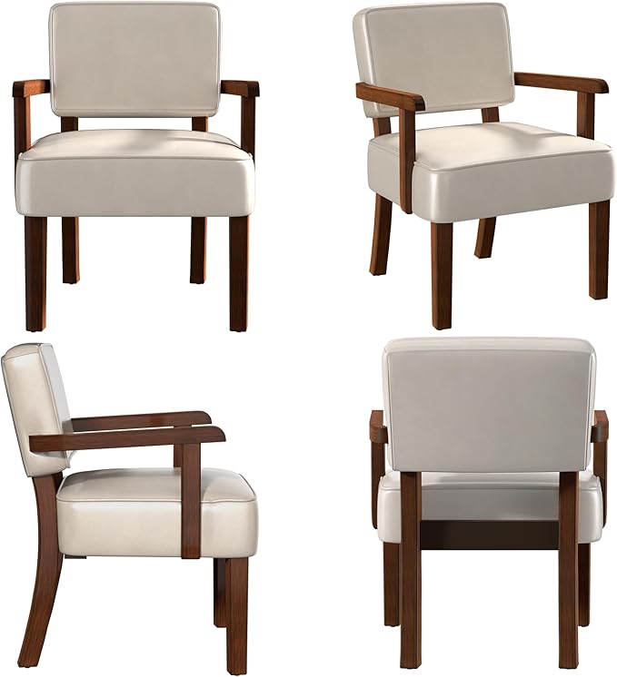 Accent Chair PU Leather Chair for Living Room Oversized Armchair with Soft Seat and Armrests for Bedroom Dinning Reading Waiting Room (One Chair)