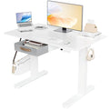 Seang Standing Desk with Drawer 40 x 24 Height Adjustable Stand Up Desk 3 Memory Height Settings with Cable Grommets &amp Storage Hooks Ideal for Home &amp Office White