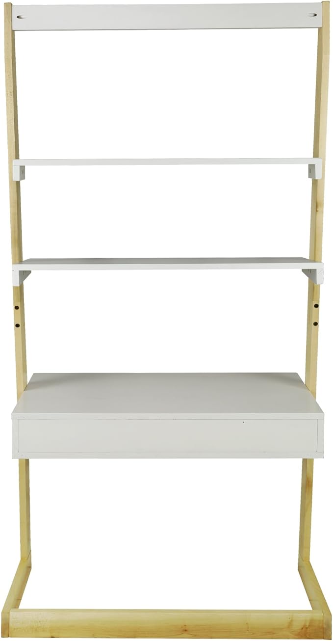American Trails Freestanding Ladder Desk With Drawer Natural Maple/White