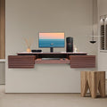 Wall Mounted Desk Floating Office Desk with Drawers Modern Wall Organizer with Pull Out Drawers for Home Office Living Room