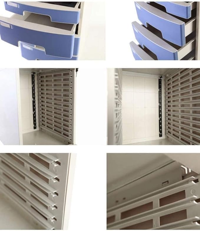 File Cabinet with Lock and Drawers Mobile Multifunctional Cabinet 5 Drawers Office Desk File Storage Cabinet Storage Bookshelf (Grey)