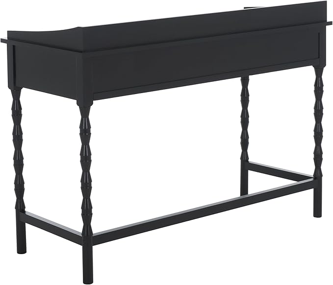 SAFAVIEH Home Collection Astaroth Matte Black 2-Drawer Computer Table Office Writing Desk