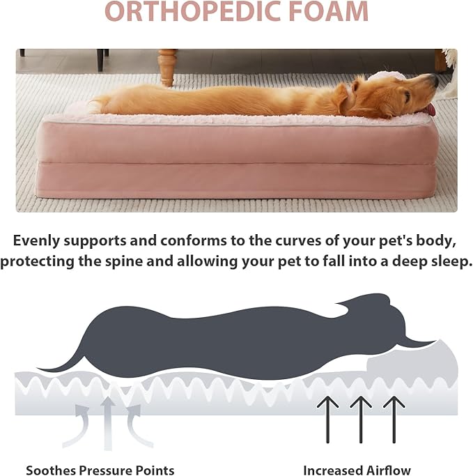 BFPETHOME Orthopedic Dog Beds for Large Dogs-Waterproof Sofa Pet Bed with Removable Washable Cover Big Dog Bed with Waterproof Lining and Nonskid BottomPet Bed for Large Dogs