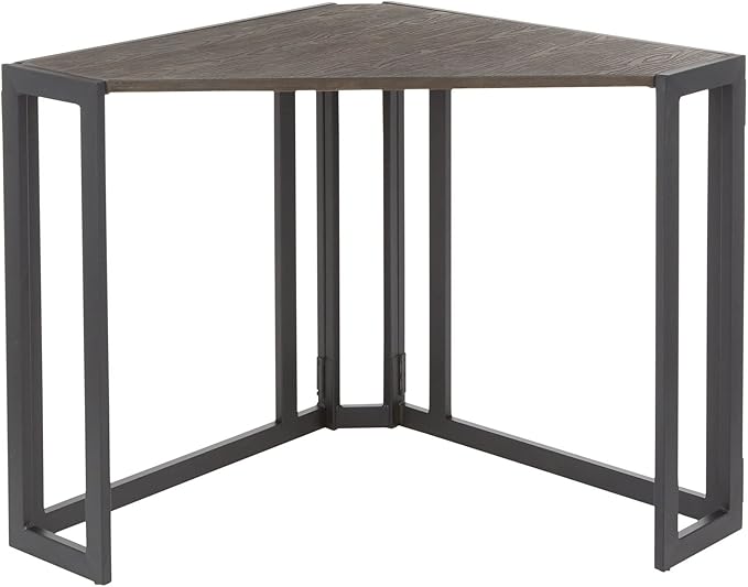 LumiSource Roman Corner Desk Home Office Desk Computer Desk Black Desk Small Desk for Bedroom Gaming Desk Farmhouse Desk