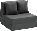 VEVOR Folding Sofa Bed 3-in-1 Foldable Couch Bed with 2 Pillows and Washable Cover 25D High Density Memory Foam Convertible Sleeper Chair Bed Futon Couch for Living Room Bedroom Dark Grey(Single)