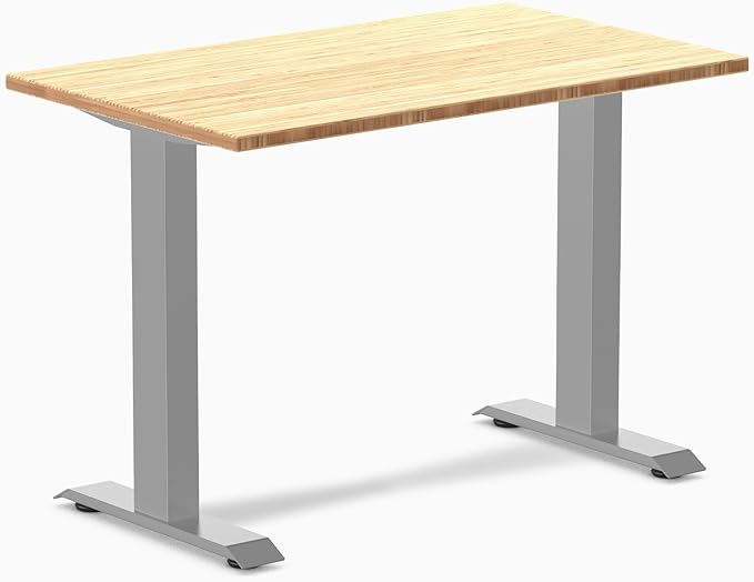 Desky Zero Mini Bamboo Desk 40 x 24 inches Fixed Height Writing Desk with Natural Bamboo Top and Matte Black Steel Frame Compact Office Desk for Home Study or Workstation
