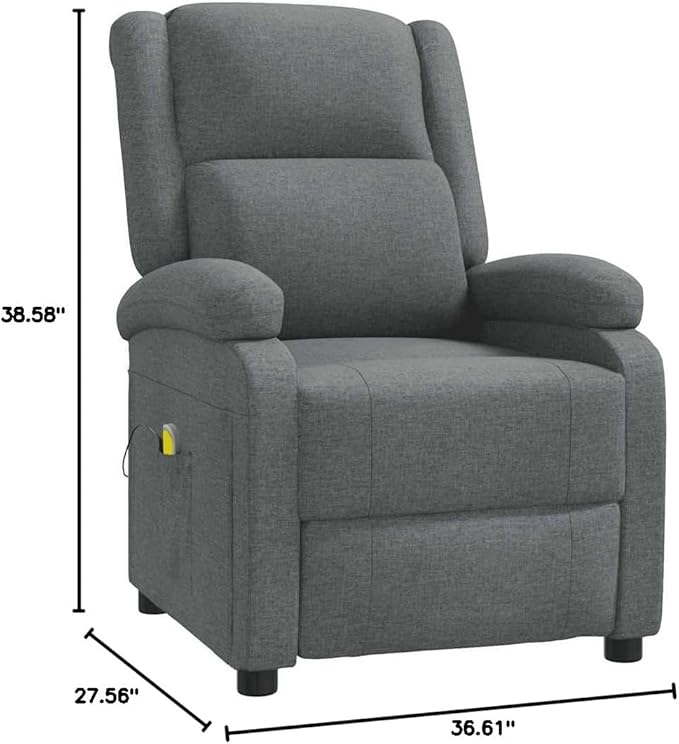 Massage Chair Recliner Chair for Living Room Heated Power Electric Massage Chairs with Heat for Room Best Choice Dark Grey Fabric