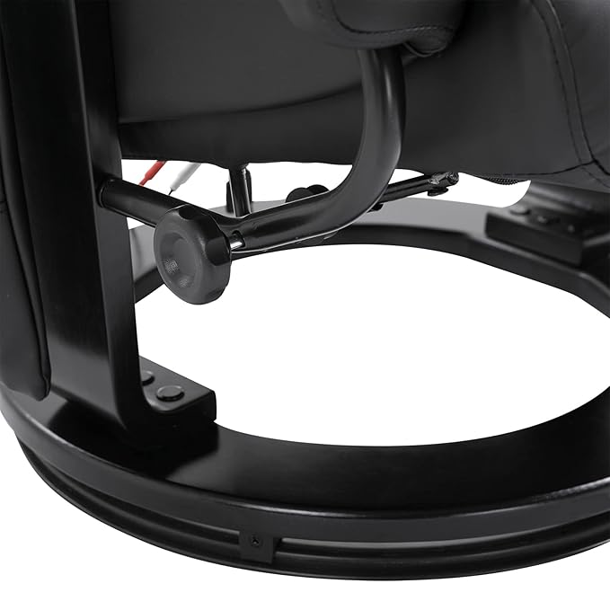 HOMCOM Massage Recliner Chair with Ottoman 360° Swivel Recliner and Footstool 10 Point Vibration PU Leather Reclining Chair with Side Pocket and Remote Control Black