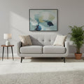 AC Pacific Crystal Collection Mid Century Modern Living Room Furniture Tufted Back Solid Espresso Legs Plush Upholstery Accent Piece with Minimal Assembly Loveseat Grey