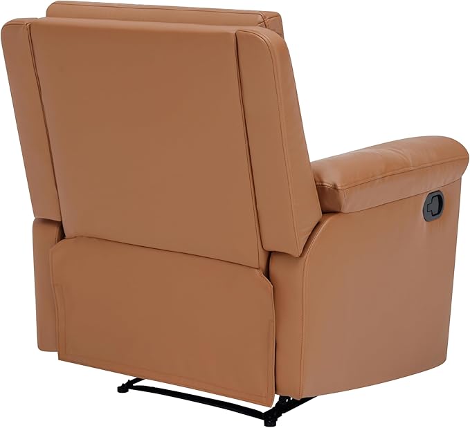 MINCETA Recliner ChairsModern 5 Wall Hugger Nursery Recliner with Overstuffed Arm and Back for Living RoomSet of 2PU Leather in Brown