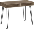 Computer Desk Home Office Laptop Left Right Set up Storage Drawers 40 l Work Brown Laminate Black Metal Contemporary Modern