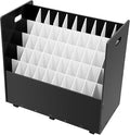 Mobile Roll File Storage Organizer with Wheels 50 Slots Black Mobile Files Storage Cabinet Construction Plan Holders Roll Files Storage for Office School(50 Slots Balck)