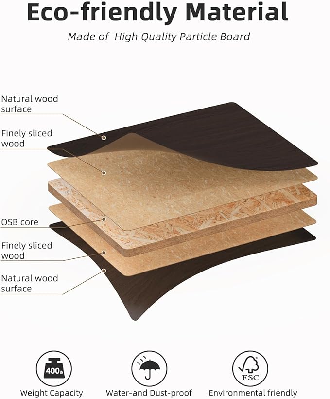 Universal 60 x 24 One-Piece Particle Board Table Top 1 Thick Desktop for Stand Up Height Adjustable Desk Frames Home Office Tabletop Countertop DIY Black Walnut