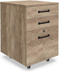 NBF Walnut Wood Locking File Cabinet with Storage Drawers for Office