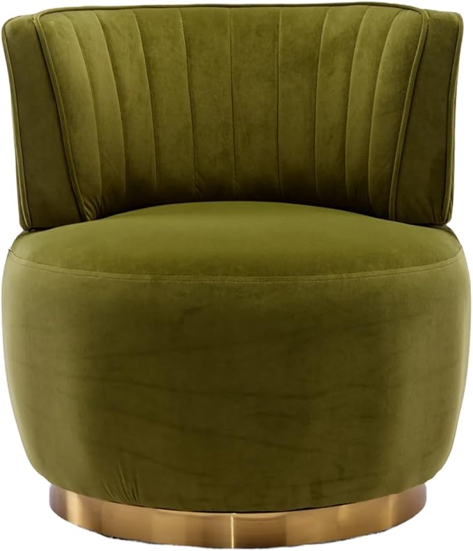 NewCosmos 360 Degree Swivel Cuddle Barrel Accent Sofa Chairs Round Armchairs with Wide Upholstered Fluffy Velvet Fabric Chair for Living Room Bedroom Office Waiting Rooms