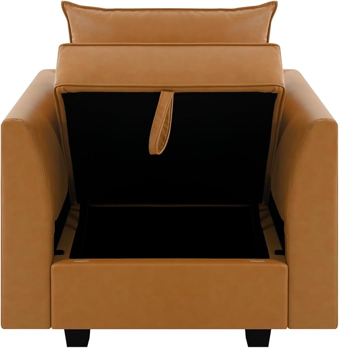 Naomi Home Elizabeth Modern DIY Collection Caramel/Air Leather/Accent Chair