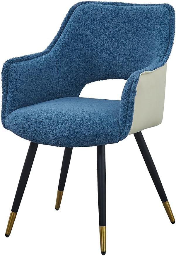 Set of 2 Blue Fabric Side Chair Living Room Bedroom Kitchen Vanity Chair 23 x 23 x 34
