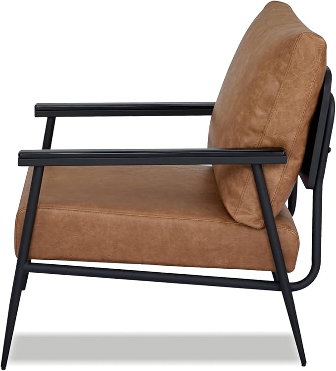 Artdeco Home Parker Modern arm Accent Chair Comfortable Chairs for Living Room Bedroom and Fireside Chair (Light Brown)