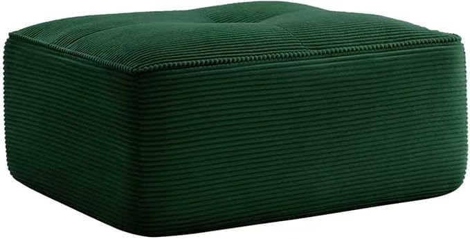 Modern Boneless Couches for Living Room Corduroy Cloud Couch Sectional with Deep Seat Green Modular Sectional Sofa Couch for Living Room Sofas para Sala (Green Ottoman)