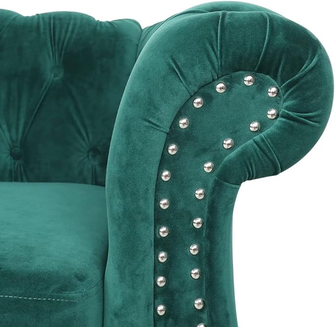 AVZEAR 3 seat Sofa Velvet Sofa Living Room Sofa Large Sofa Modern Chesterfield Fabric Modern 3 Seater Couch Furniture Classic Tufted Chesterfield Settee Sofa Green