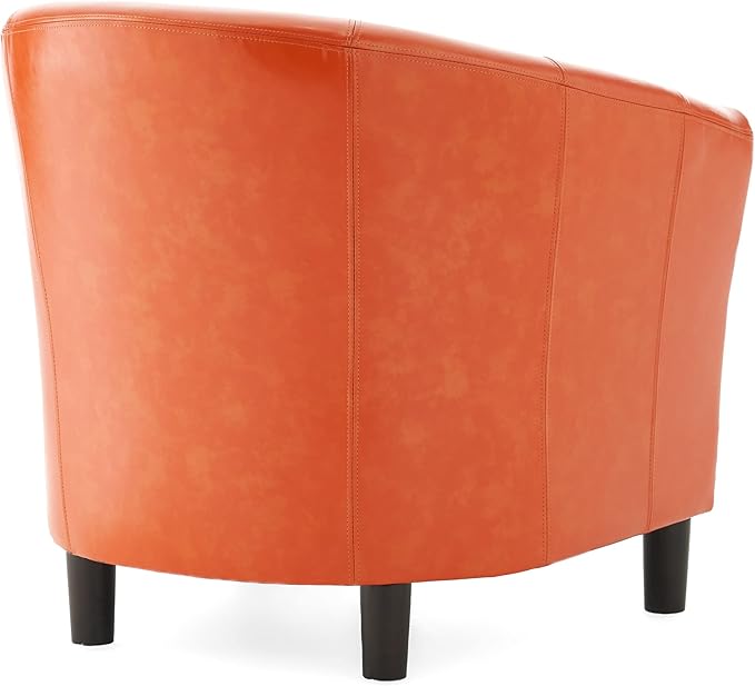 Christopher Knight Home Napoli Bonded Leather Club Chair Orange 31.69 by 27.92 by 30.7