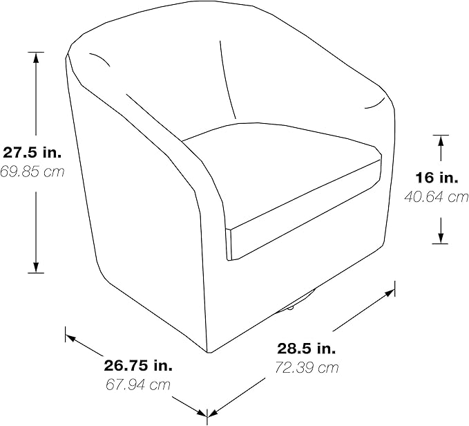 OSP Home Furnishings Parker Upholstered Swivel Tub Accent Chair Sterling Fabric
