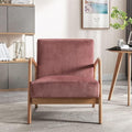 Classic Comfortable Modern Boho Velvet Upholstered Lounge Armchair for Living Room Reading Bedroom Office and Small Spaces Rose