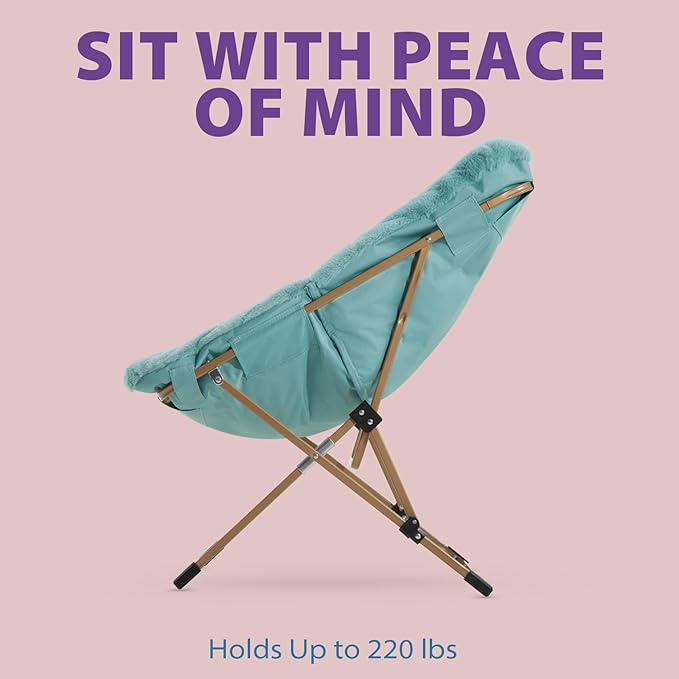 OAKHAM Comfy Chair for Adults Soft Faux Fur Folding Lounge for Bedroom Living Room Dorm Rooms Flexible Reading Chair for Teens Kids X-Large Foldable (Faux Fur-Mint)