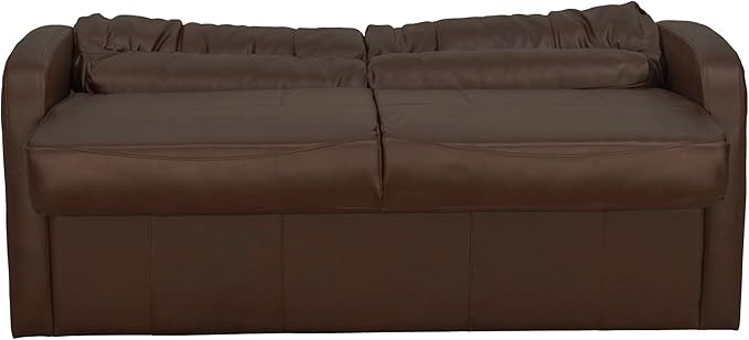RecPro Charles 65 Jack Knife RV Sleeper Sofa with Arms | RV Furniture | Zero Wall Hugger (Mahogany)
