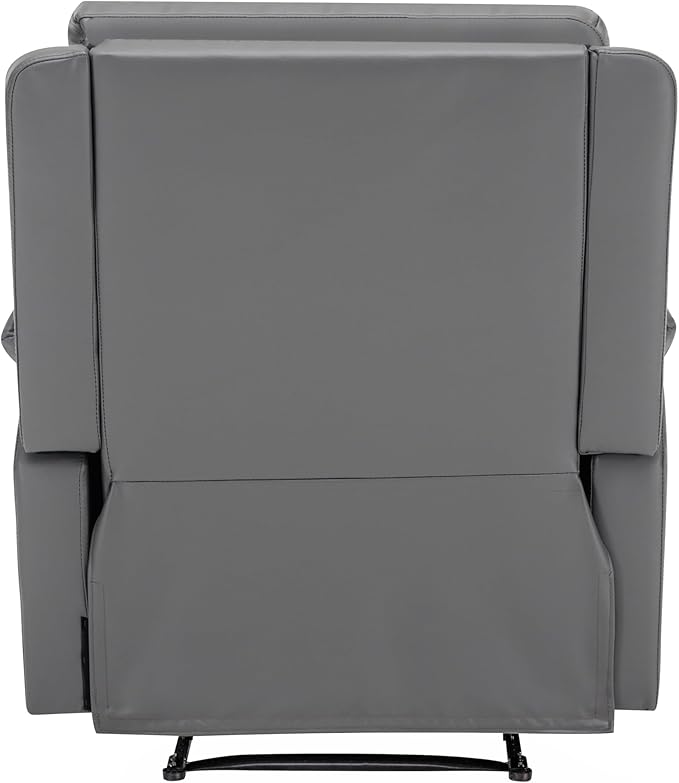 MINCETA Recliner ChairsModern 5 Wall Hugger Nursery Recliner with Overstuffed Arm and Back for Living RoomSet of 2PU Leather in Gray