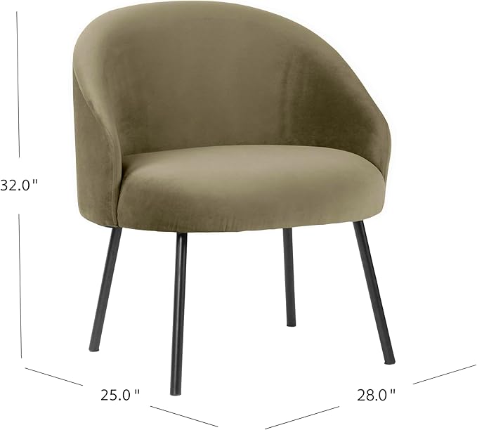 Homepop Home Decor | Upholstered Modern Accent Chair | Accent Chairs for Living Room &amp Bedroom | Decorative Home Furniture Light Sage Green Velvet