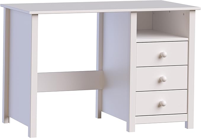 From the Tree Furniture Solid Wood Desk with Drawers – Compact Study Desk for Kids &amp Adults Space-Saving Home Office Writing Table Real Pine Construction
