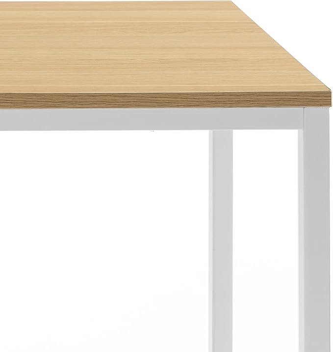 Zinus Jennifer 55 Inch White Frame Desk/Computer Workstation/Office Desk/Dining Table/Easy Assembly Natural